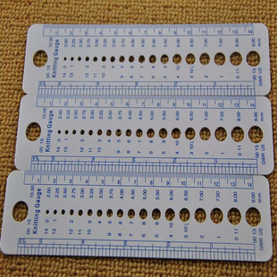 1Pc US UK Canada Sizes Knitting Needle Gauge Inch cm Ruler T
