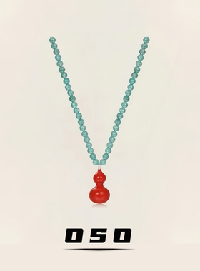 葫芦项链正红色中式礼品工艺原创设计信物 国风项链