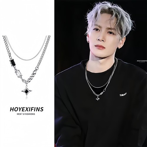 芒星双层项链男款潮毛衣