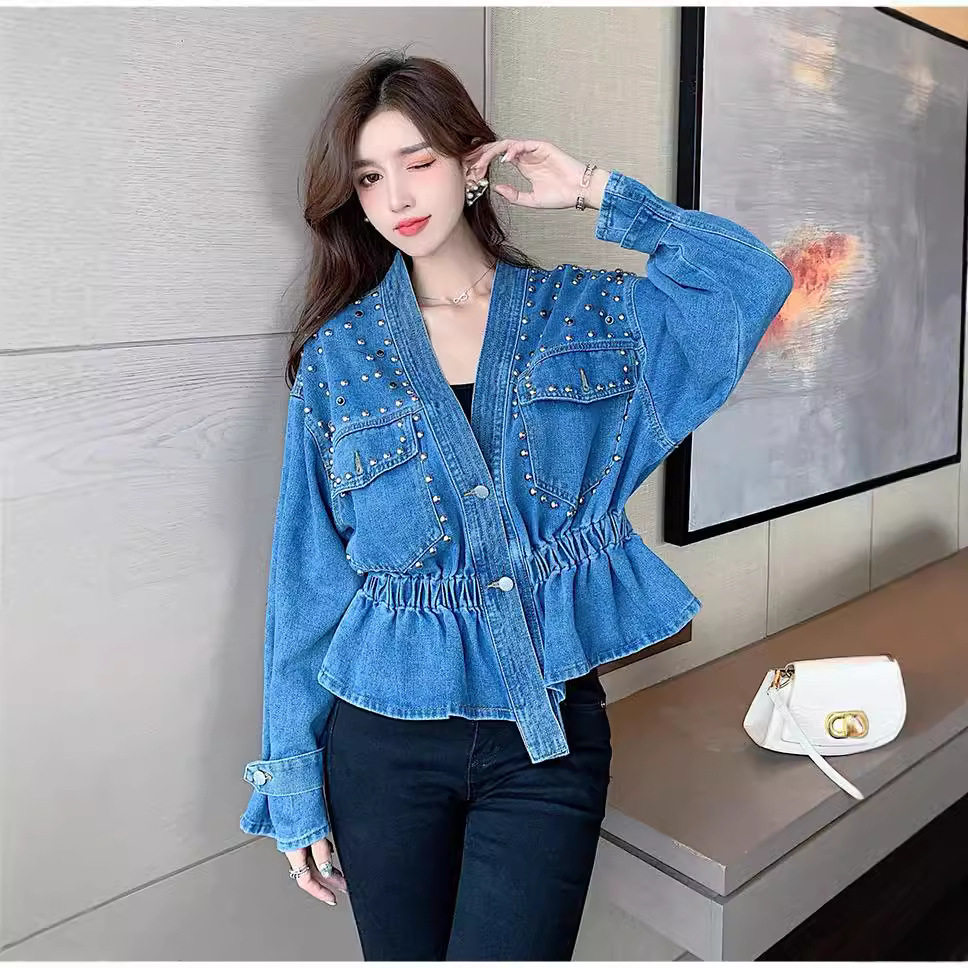 womenclothes春秋牛仔钉