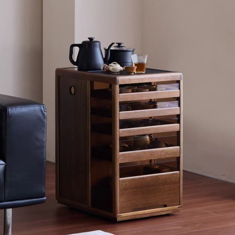 核桃木煮茶台茶水柜可移动茶几实木沙发边几柜客厅茶具收纳展示柜,住宅家具,家用茶台/茶桌,淘宝优惠券,粉丝福利购,淘宝优惠卷