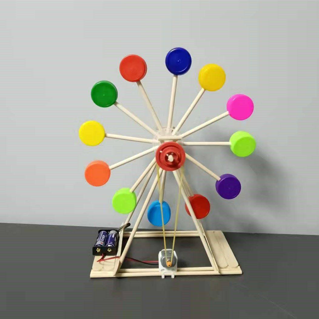 变废为宝作品手工diy风车科技制作小发明趣味科学实验小学生教具