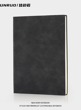 a5笔记本本子定制可印logo礼盒套装2025年新款加厚工作办公商务高档考研实用型黑色皮质经典款时尚纯色记事本