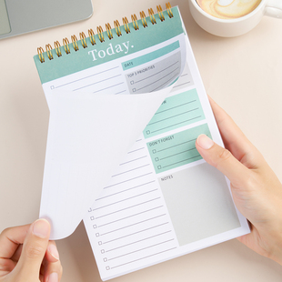 每日自律计划打卡线圈本笔记本本子可印logo商务办公横线学习工作周计划2026新款时间管理日程立式英文记事本