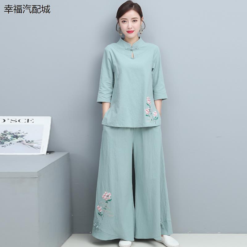 佛系打坐禅意居士服中式