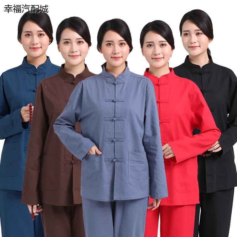 棉麻居士服男女套装禅意