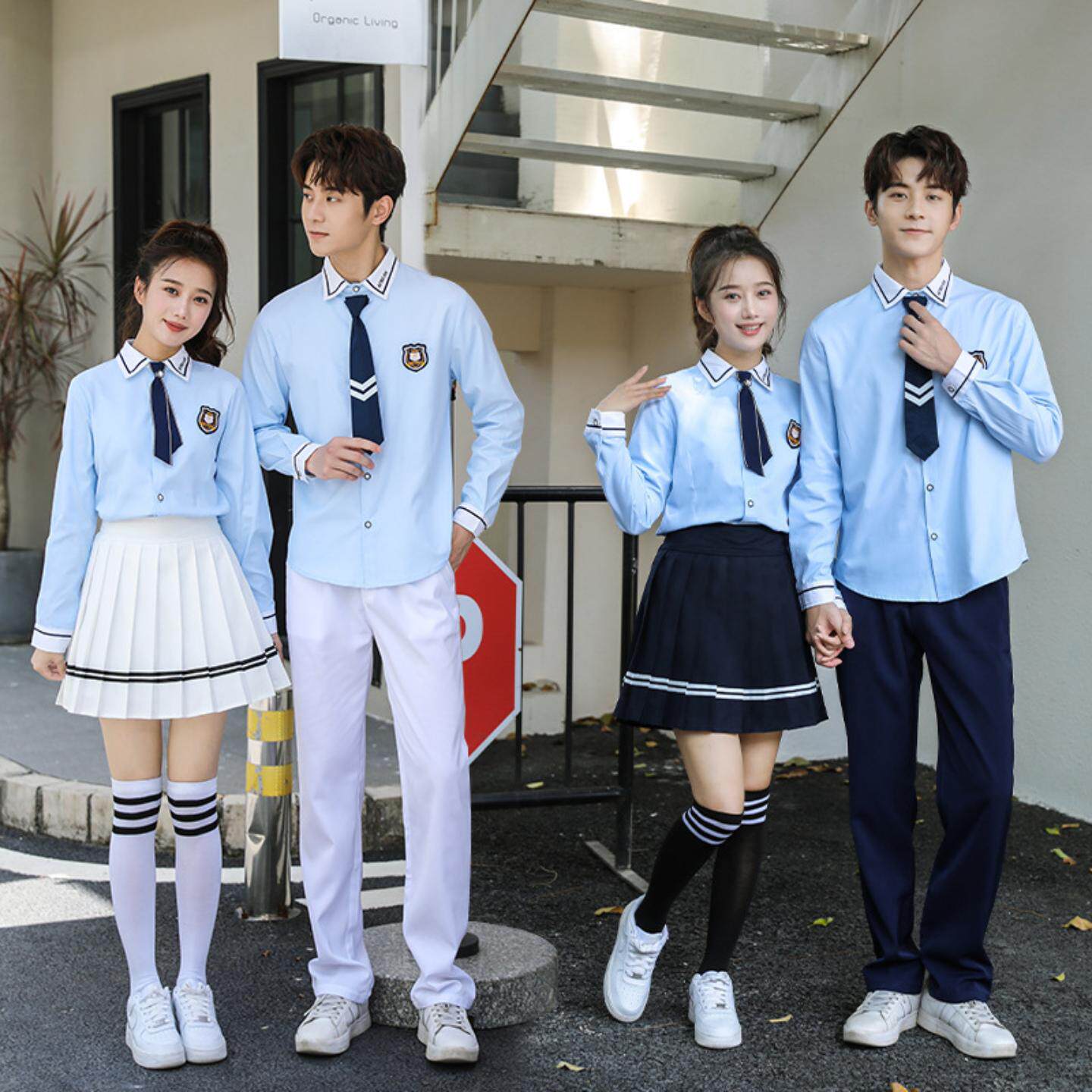 厂家供货中学生校服定 制运动会开幕式合唱团校园风毕业照百褶裙
