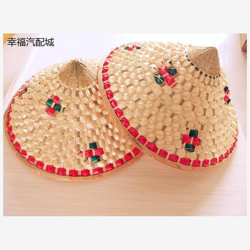 竹编菠萝斗笠帽儿童舞蹈