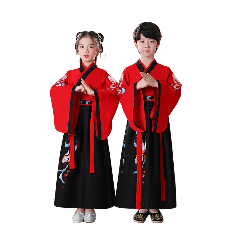 儿童汉服国学服男童女童国学服装开学礼书童三字经朗诵古装演出服