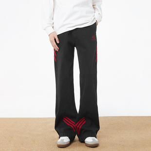 男女同款 URS 复古水洗做旧宽松牛仔裤 美式 黑色 GGON