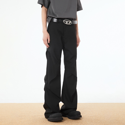 褶皱小众设计感高街微喇休闲西裤