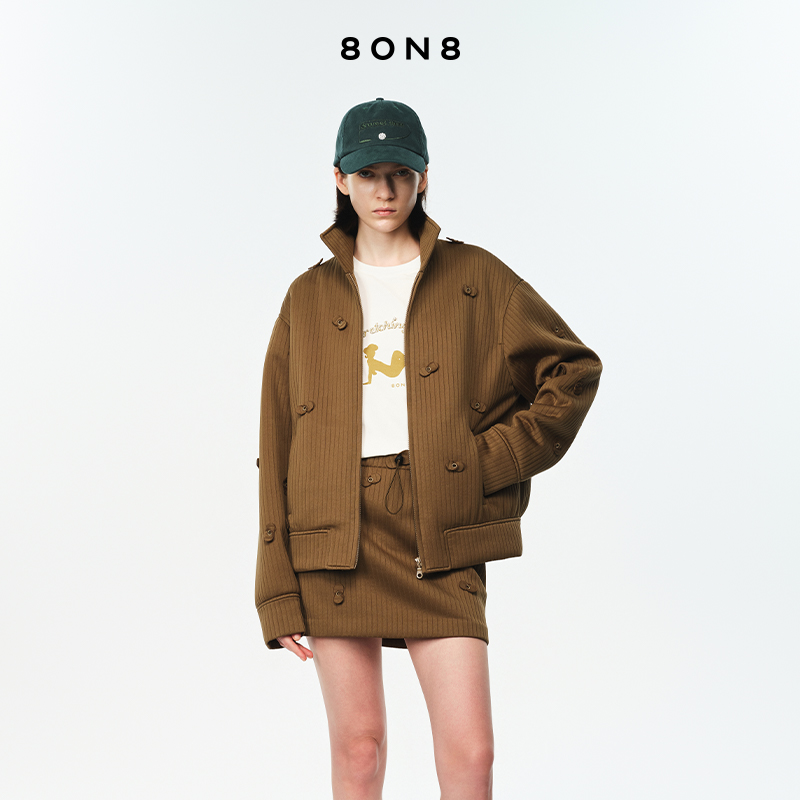 8ON82025早春新品体面料花夹克