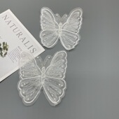 网底珠绣电脑盘带绣蝴蝶立体花婚纱礼服贴花童装 补丁外贸服装 辅料