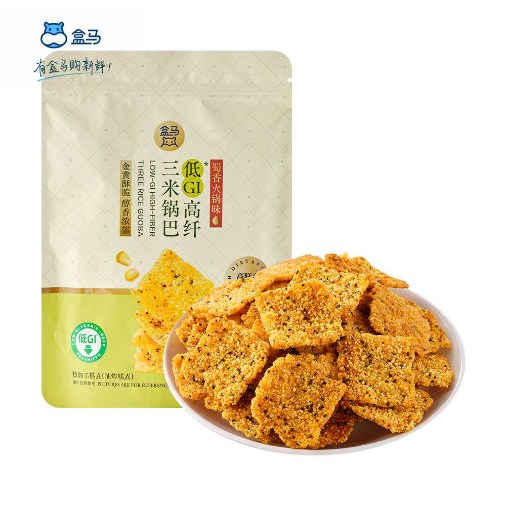 盒马低GI高纤三米锅巴260g图片