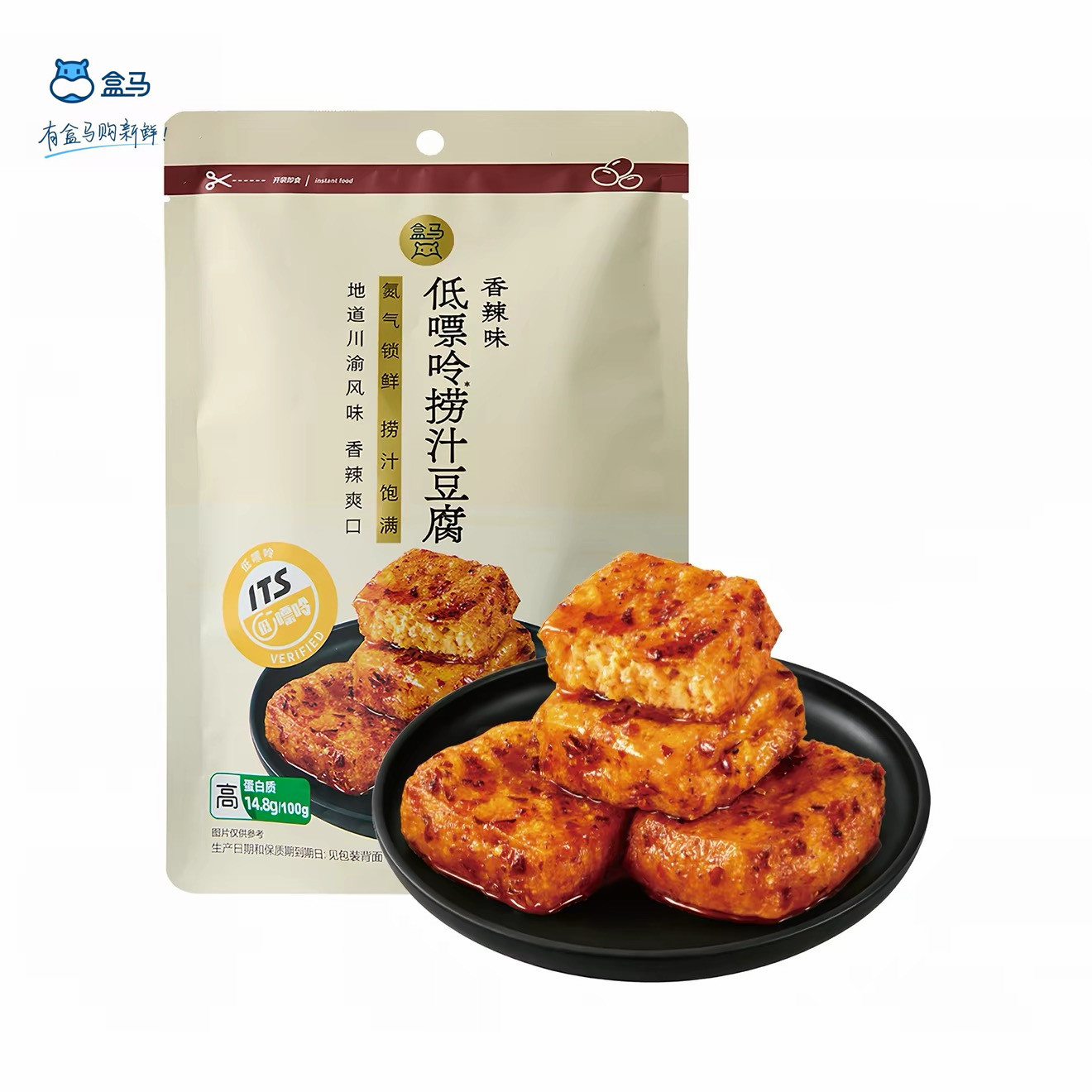 盒马捞汁豆腐香辣味158g外酥里嫩口口爆汁即食卤味豆制品追剧零食