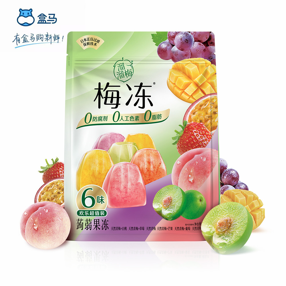 盒马溜溜梅6味梅冻果冻400g