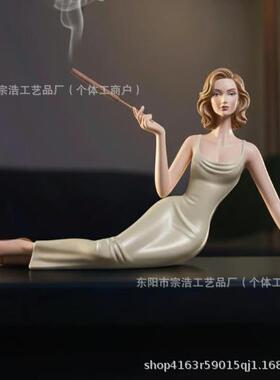 跨境Handcrafted Ceramic Aroma Statue现代抽象雕塑香薰雕像摆件