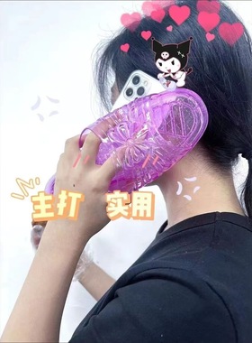 紫色水晶鞋拖鞋适用17苹果16promax手机壳14凉鞋16大脚15离谱13搞怪iPhone15promax丑土味炸裂奇葩plus沙雕12