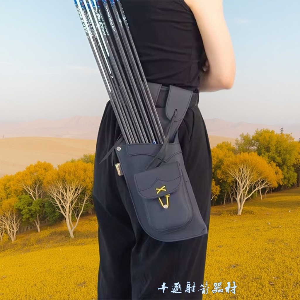 牛皮反向箭壶美猎传统弓箭反向原野壶箭囊射箭配件包箭袋真皮纯皮