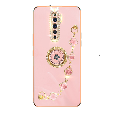 OPPOReno2z手机壳高档女新款防摔硅胶PCKM80镜头全包防摔REN02z硅胶保护套poop潮流时尚奢华opreno2z腕带斜跨