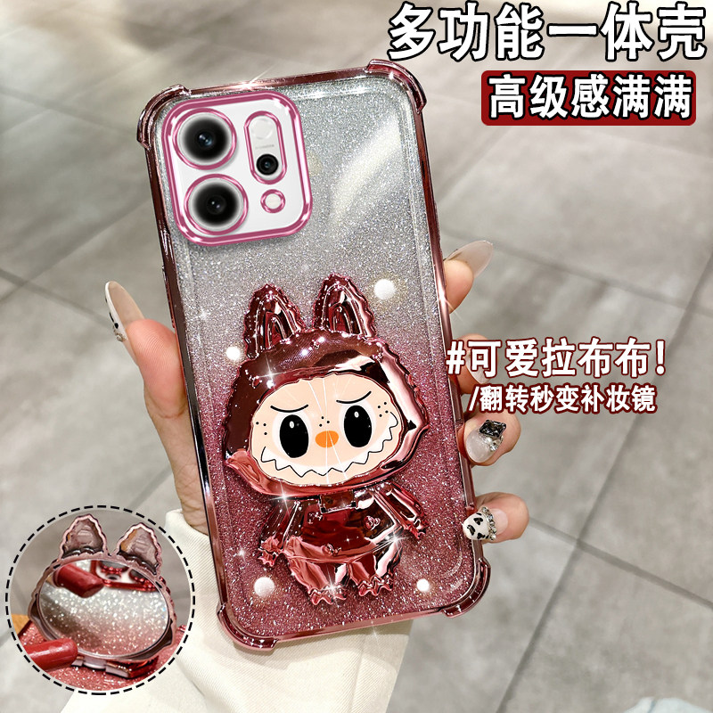 适用于OPPOReno14手机壳Reno13气囊12带镜头膜11创意女款10带支架9镜子8保护套7硅胶6超薄防摔5曲面屏PLA110