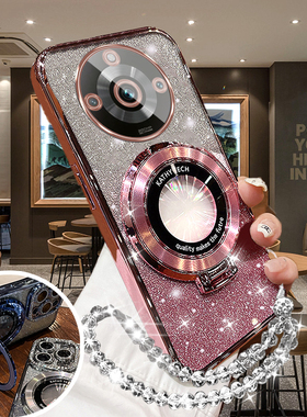 适用于真我11手机壳网红女新款防摔保护套Realme11Pro超薄全包Pro+磁吸支架款RMX3751软硅胶RMX3770挂绳OPPO