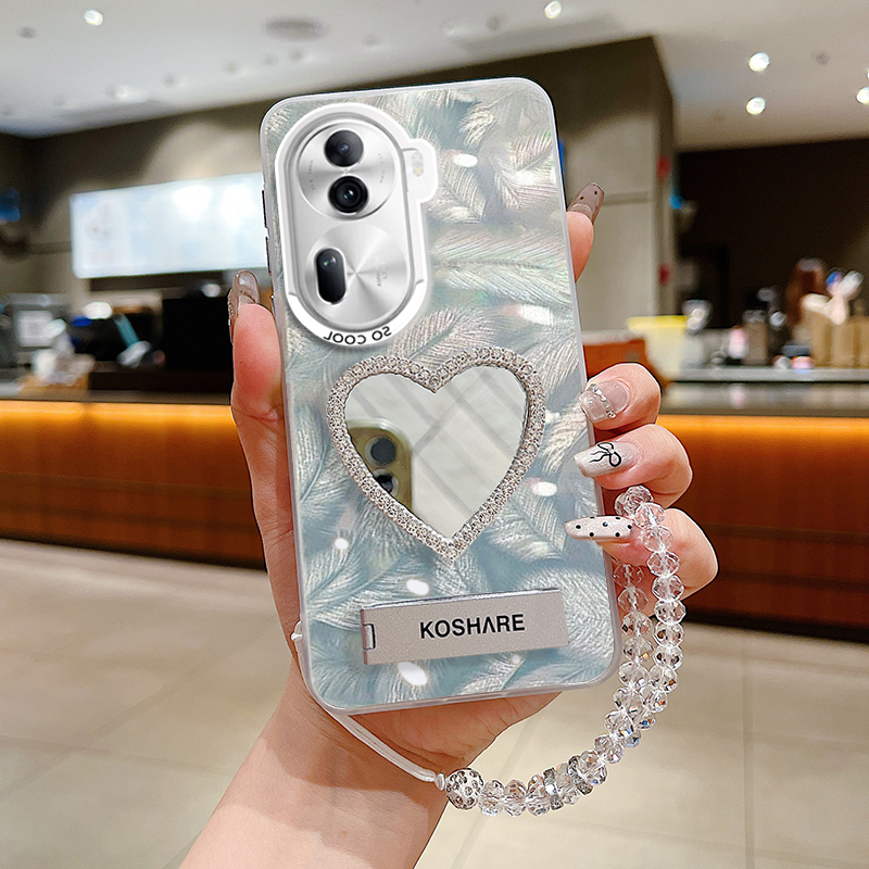 OPPOReno11硅胶创意手机壳带镜子