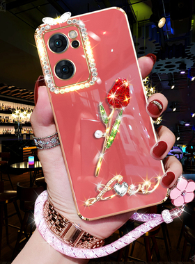 适用于OPPOReno7手机壳Reno7Pro/Reno7SE时尚新品防摔硅胶保护套PFJM10全包镜头女款个性创意镶钻PFDM00软壳