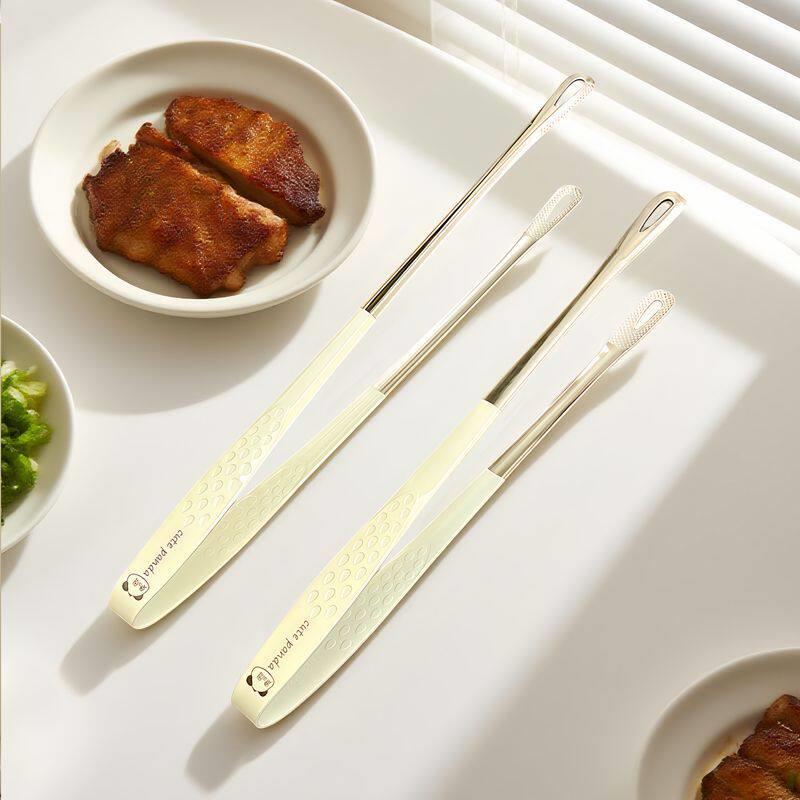 厨房家用奶白不锈钢韩式烤肉夹烧烤牛排韩国料理自助餐小夹食品夹