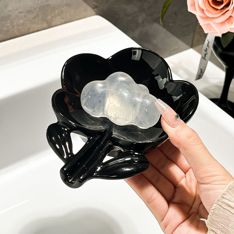 花朵肥皂盒置物架创意香皂盒浴室台面卫生间家用沥水洗衣皂盒