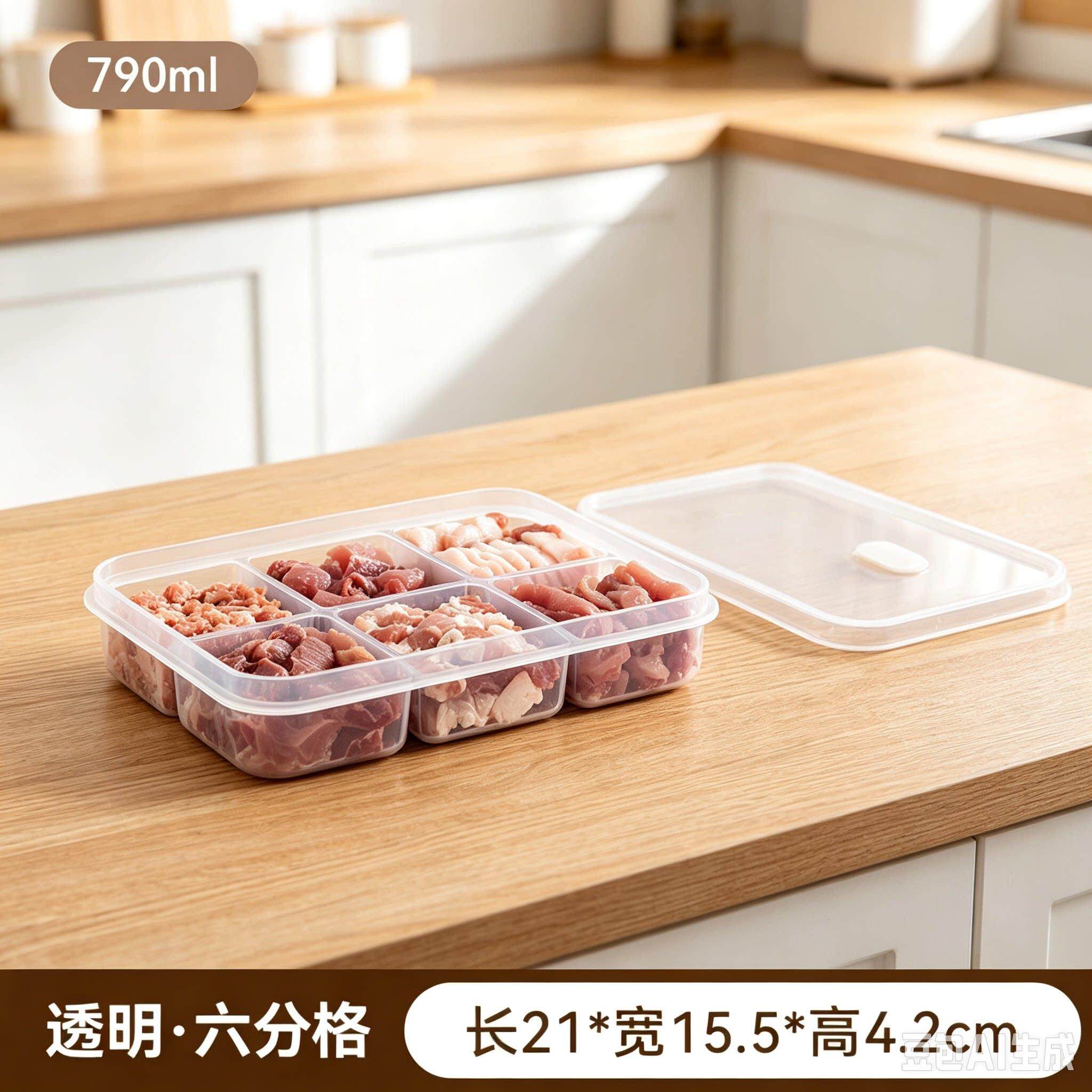 【加厚品】分格式冻保鲜盒肉新分装冰箱收纳质食品AUA级厨房饭盒Y