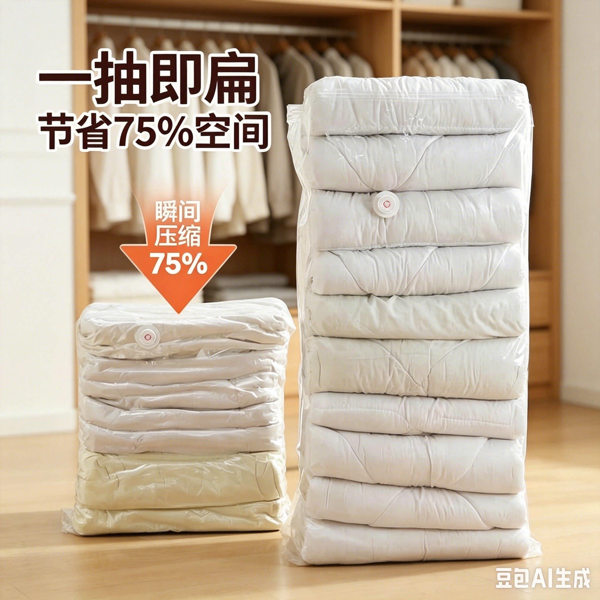 【拍1厚发8】家WLS用C立体被收纳压缩袋免抽棉气抽压两用加储物袋