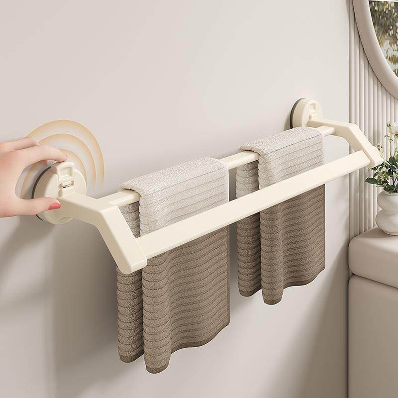 吸盘毛巾架浴室免打孔收纳架壁挂式单极浴室毛巾收纳架悬挂杆,家庭/个人清洁工具,毛巾挂/毛巾架,淘宝优惠券,粉丝福利购,淘宝优惠卷