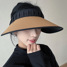 夏天防晒帽子女款2025新款户外出游大帽檐遮脸防紫外线空顶遮阳帽