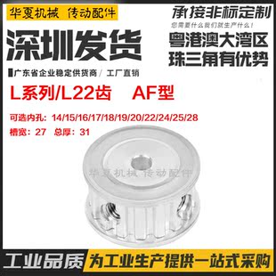 250两面平 同步皮带轮 AF型 同步轮 内孔14 槽宽27 L22齿