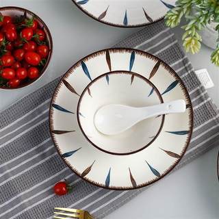 家用新款2-6人碗碟碗筷套装日式高颜值陶瓷盘子饭碗汤碗餐具组合