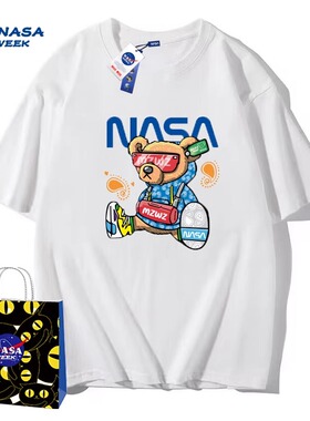 NASA WEEK官网联名款新品2026短袖t恤男女潮牌上衣情侣装T恤X