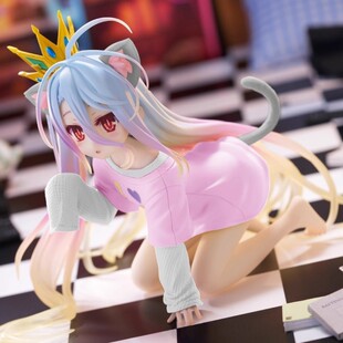 游戏人生 白美少女趴姿可爱手办压杯面车载机箱模型摆件玩具景品