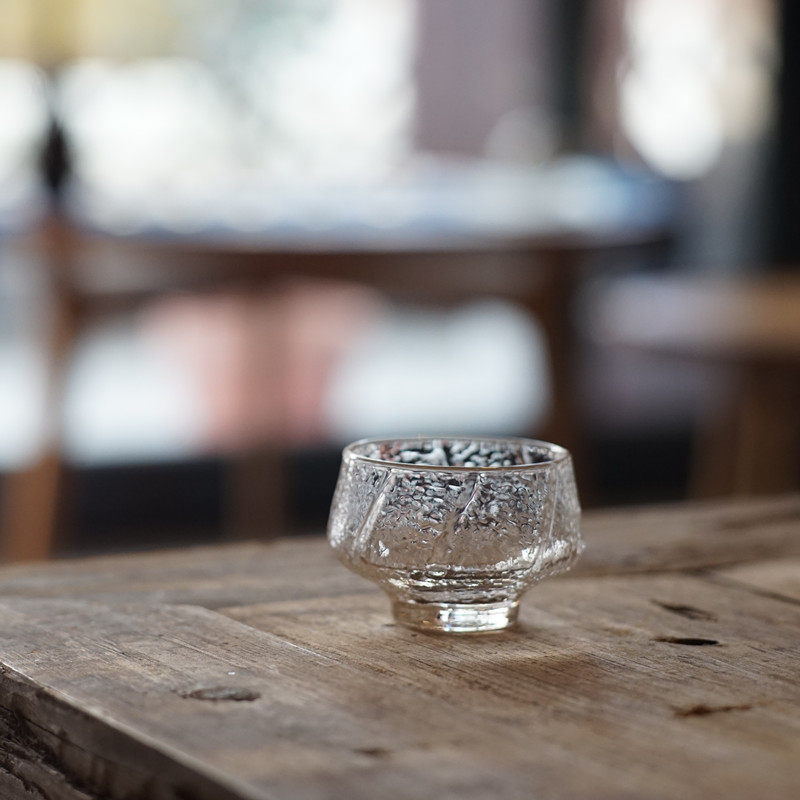 国内良品 日本代工厂精制 锤纹茶杯 耐热玻璃 茶碗式小杯 茶杯