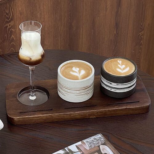 咖啡combo杯托垫一豆三喝定制logo北欧风防烫创意酒水茶杯托盘