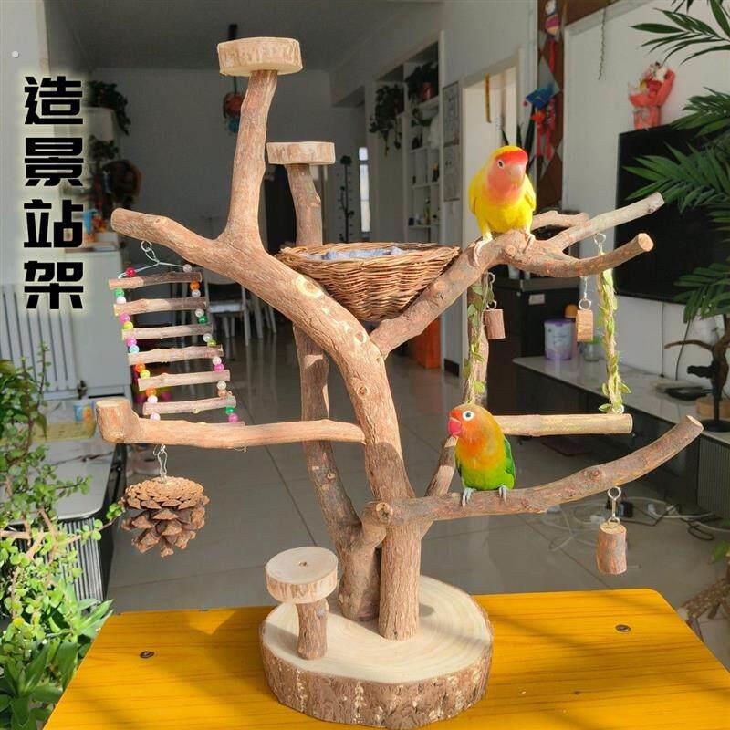 玄凤鹦鹉站架树枝鸟架牡丹落地式架子桌面训鸟架造景假树生态鸟笼