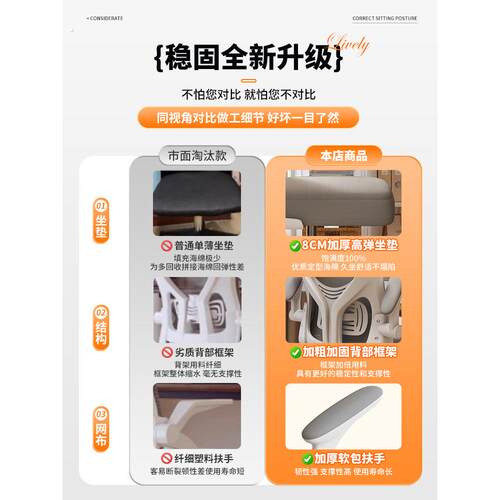 德国电脑椅办公室靠背座椅宿舍卧室舒适久坐家用人体工学电竞转椅