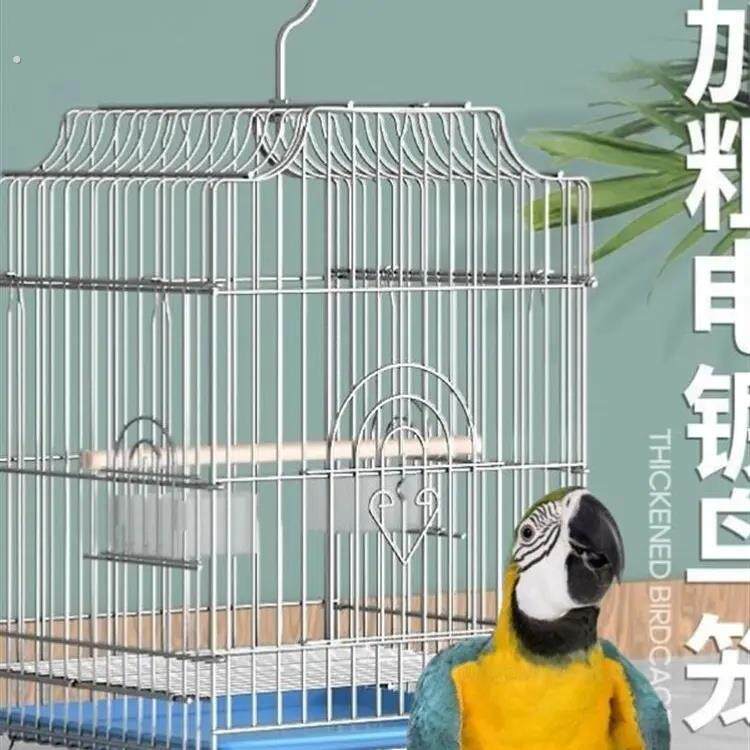 八哥电镀防锈鸟笼与鹦鹉配件组合 超大号鸟笼设计