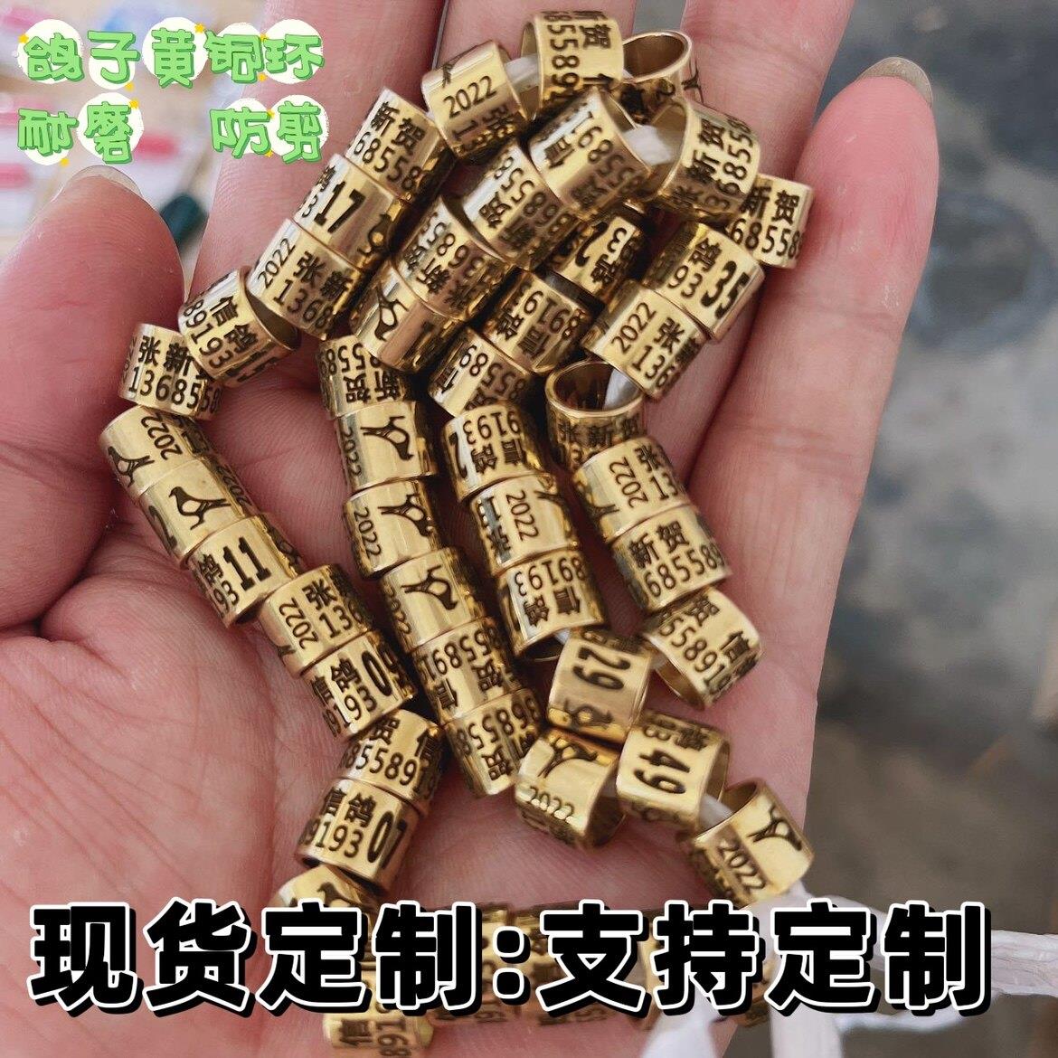 定制鸽子脚环鸽子用品刻字激光刻字黄铜环信鸽观赏鸽足环鸽具订做