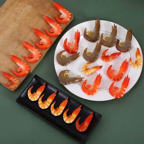 仿真虾模型 PVC大虾酒店菜品河虾基围虾海虾食物装饰摆设摄影道具