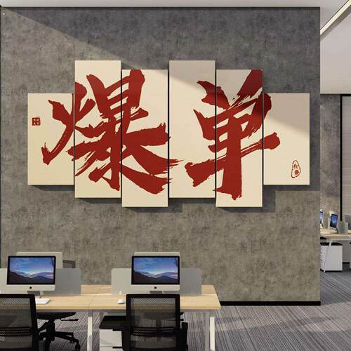 办公室墙面装饰公司企业文化壁贴电商销售激励志标语布置挂画