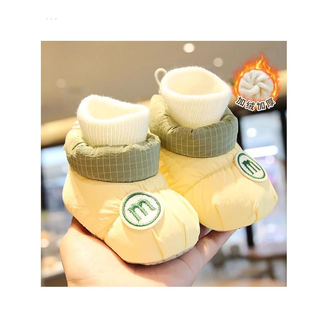 婴儿鞋子冬款加绒0到6个月12冬季鞋袜冬天地板袜初生宝宝秋冬棉鞋
