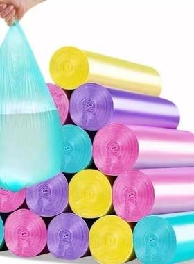 【】垃圾袋家用加厚款平口点断式中号厨房黑色一次性塑料袋