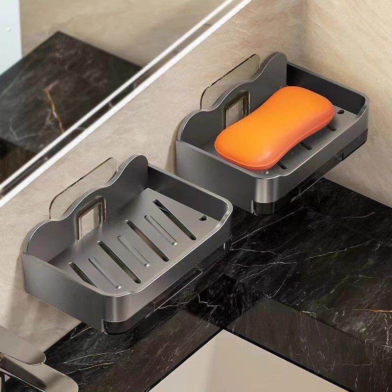 肥皂盒多用化妆室带挂钩香沥水壁挂式无痕厕所收纳层架家用香皂高