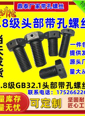 速发2角头头部带孔螺螺带孔丝栓保险孔螺丝GB六.1打孔螺丝M6M8M12